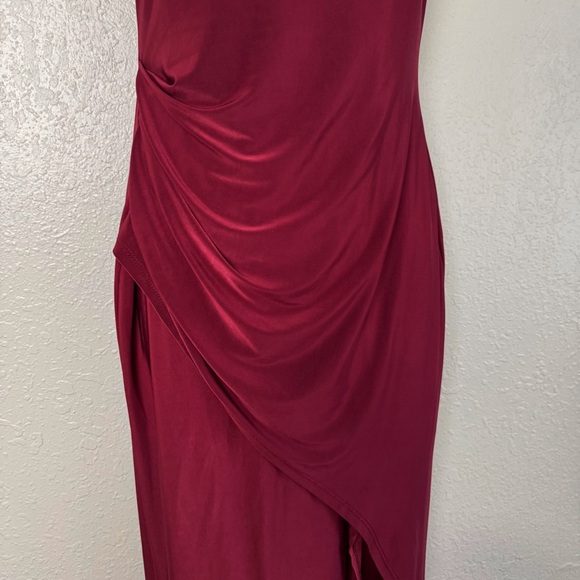 Windsor burgundy get the scoop sleeveless maxi bodycon dress L - Picture 5 of 12